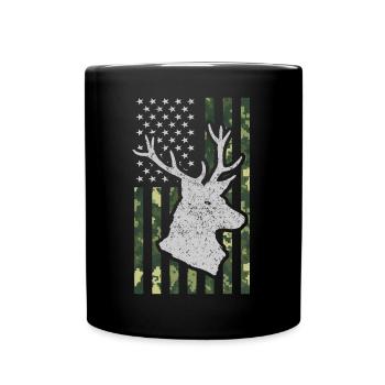 USA American Flag Patriotic Jagd Hunter - Tasse einfarbig - Schwarz - Vorne