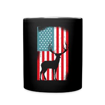 USA American Flag Patriotic Jagd Hunter - Tasse einfarbig - Schwarz - Vorne