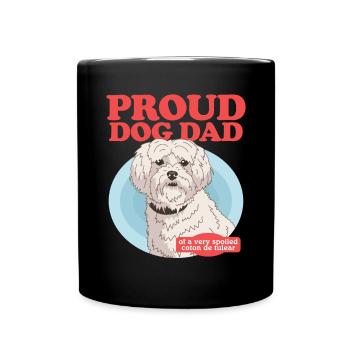 Coton de Tuléar Papa Chiens Chien Propriétaire Cadeau - Mug uni - noir - Devant
