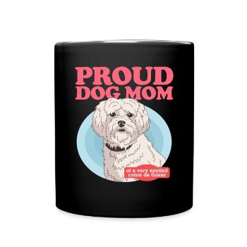 Coton de Tuléar Maman Chien Chien Propriétaire Cadeau - Mug uni - noir - Devant