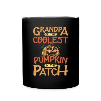 Grandpa the coolest pumpkin in the patch Halloween - Full Colour Mug - black - Front