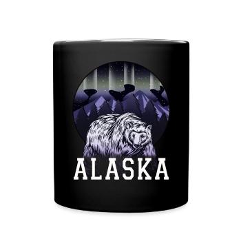 Alaska Geschenk Kinder Herren Damen USA Natur Eis - Tasse einfarbig - Schwarz - Vorne