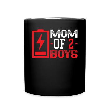 Mom Of 2 Boys Motherhood Best Mama Mothers Day - Full Colour Mug - black - Front