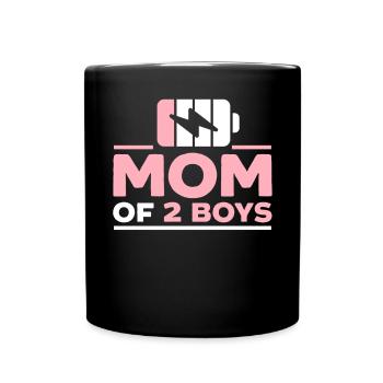 Mom Of 2 Boys Motherhood Best Mama Mothers Day - Full Colour Mug - black - Front