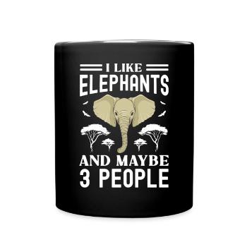 Éléphant - Mug uni - noir - Devant