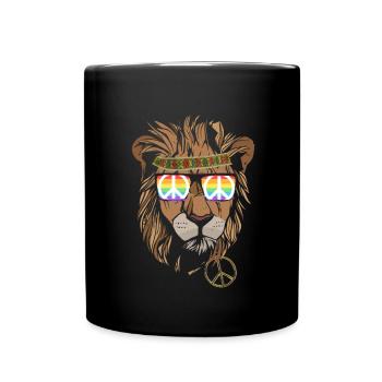 Hippie Peace Groovy Flowerpower Boho Woodstock - Full Colour Mug - black - Front