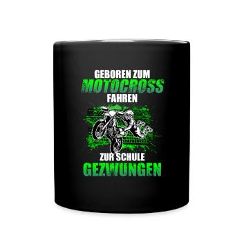 Motocross Enduro Offroad Dirt Bike Superbike Motor - Tasse einfarbig - Schwarz - Vorne
