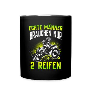 Motocross - Tasse einfarbig - Schwarz - Vorne
