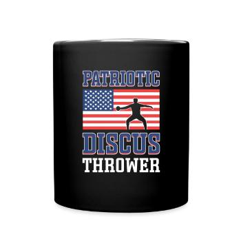 Patriotic discus thrower Usa Discus Thrower. - Full Colour Mug - black - Front