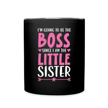Va être le patron puisque je suis la petite sœur - Mug uni - noir - Devant