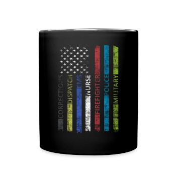 American Flag - Patriotic - Full Colour Mug - black - Front