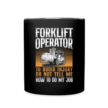 Certified Forklift Truck Operator - Full Colour Mug - black - Front