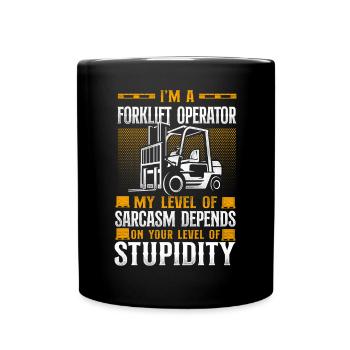 Certified Forklift Truck Operator - Full Colour Mug - black - Front