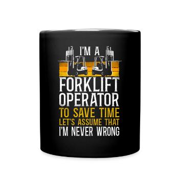 Certified Forklift Truck Operator - Full Colour Mug - black - Front