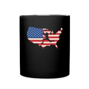 USA Flagge Amerika Fahne Wild Receiver Shirt - Tasse einfarbig - Schwarz - Vorne