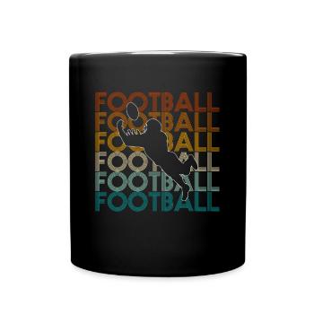 Vintage Retro Football Wild Receiver Shirt - Tasse einfarbig - Schwarz - Vorne