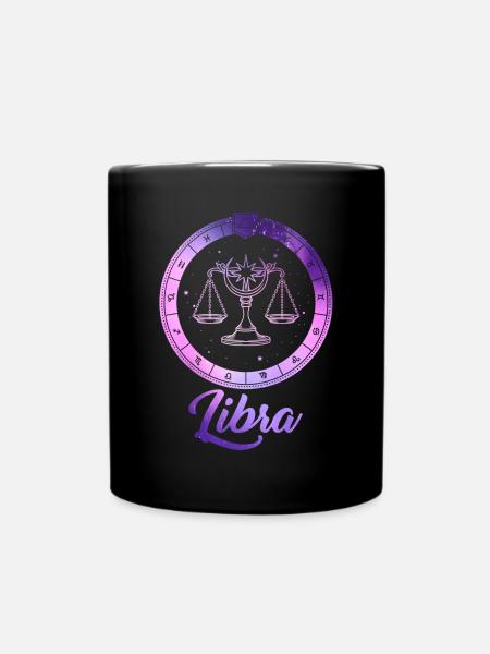 Waage Sternzeichen Geschenk Waage - Tasse einfarbig - Schwarz