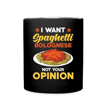Spaghetti Bolognese - Tasse einfarbig - Schwarz - Vorne