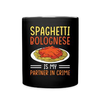 Spaghetti Bolognese - Tasse einfarbig - Schwarz - Vorne