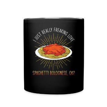 Spaghetti Bolognese - Tasse einfarbig - Schwarz - Vorne