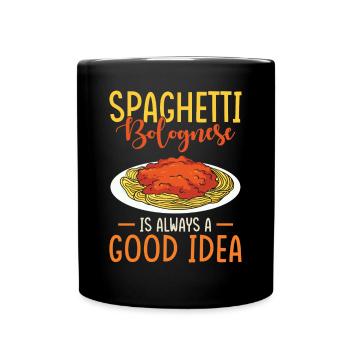 Spaghetti Bolognese - Tasse einfarbig - Schwarz - Vorne