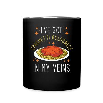 Spaghetti Bolognese - Tasse einfarbig - Schwarz - Vorne