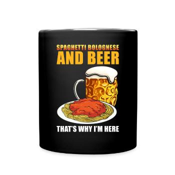 Spaghetti Bolognese - Tasse einfarbig - Schwarz - Vorne