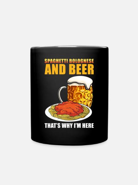 Spaghetti Bolognese - Tasse einfarbig - Schwarz