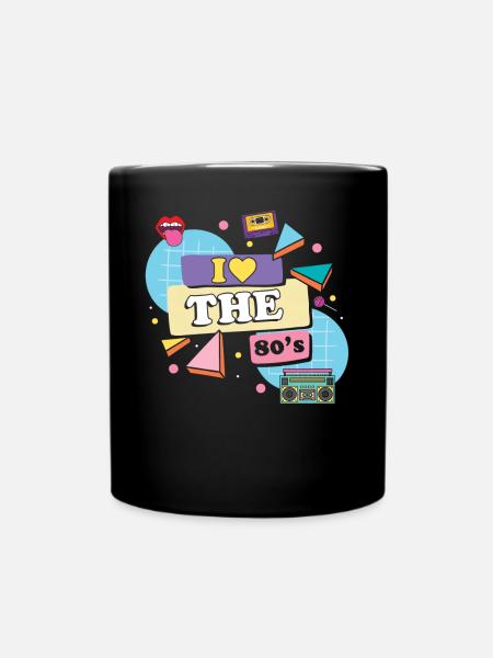 80er Jahre Retro - Tasse einfarbig - Schwarz