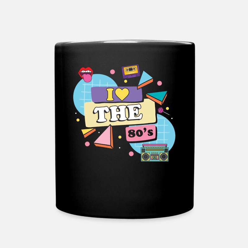 80er Jahre Retro - Tasse einfarbig - Schwarz