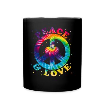 Frieden Liebe Hippie - Tasse einfarbig - Schwarz - Vorne