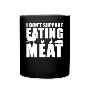 Le végétarien végétalien évite la viande - Mug uni - noir - Devant