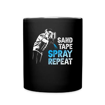 Lackierer Spray Repeat - Tasse einfarbig - Schwarz - Vorne