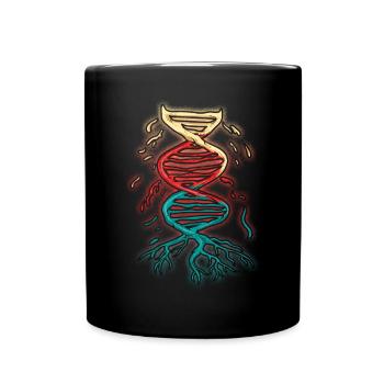 DNA Strand Sequence Biology Sciences - Full Colour Mug - black - Front