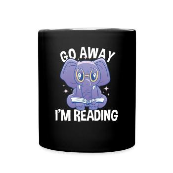 Bücherwurm I'm Reading - Tasse einfarbig - Schwarz - Vorne