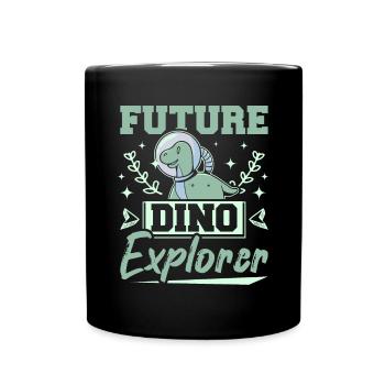 Enfants dinosaures futur dino explorateur - Mug uni - noir - Devant
