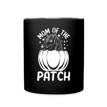 Halloween Mom of the Patch I Halloween Unicorn Mam - Tasse einfarbig - Schwarz - Vorne