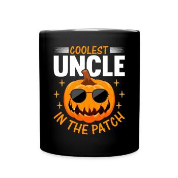 Halloween Drôle Citrouille Oncle Cool plus Cool Oncle dans le - Mug uni - noir - Devant