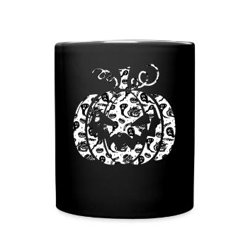 Halloween Pumpkin With Ghosts Pumpkins - Full Colour Mug - black - Front