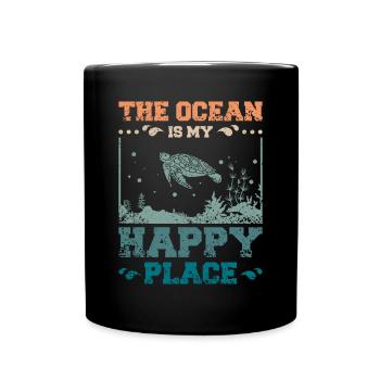 L’océan est mon endroit heureux - Mug uni - noir - Devant