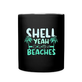 Shell oui plages - Mug uni - noir - Devant