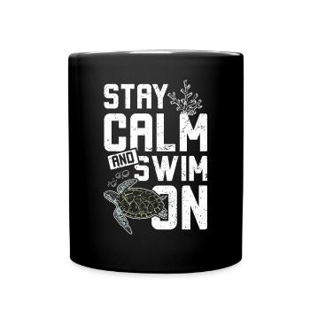 Les tortues de mer restent calmes et nagent - Mug uni - noir - Devant