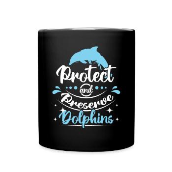 Protéger et préserver les dauphins - Mug uni - noir - Devant