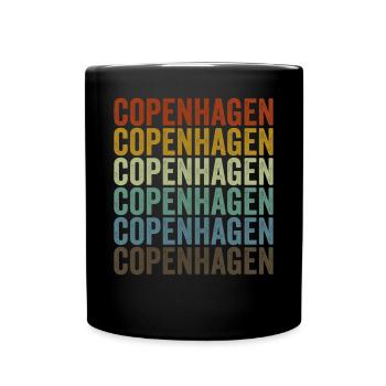 Copenhagen Denmark Retro Vintage - Full Colour Mug - black - Front