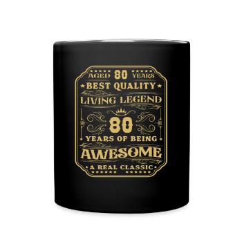 80 anniversaire 80 ans homme 80 ans légendaire 80 - Mug uni - noir - Devant