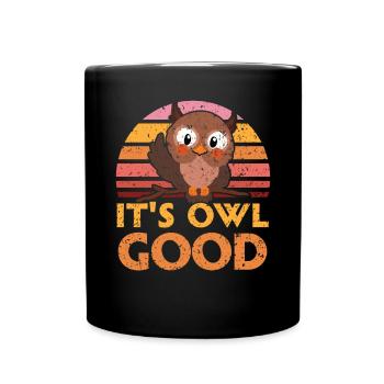 It's Owl Good Nocturnal Bird Owl Whisperer - Full Colour Mug - black - Front