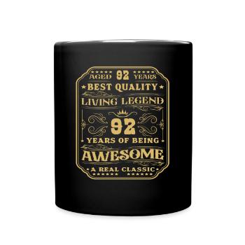 92 Birthday 92 years Man 92 years legendary 92 - Full Colour Mug - black - Front