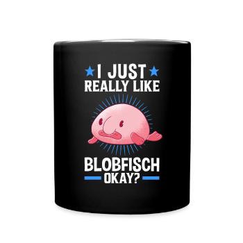 I like blobfish ugly fish memes - Full Colour Mug - black - Front