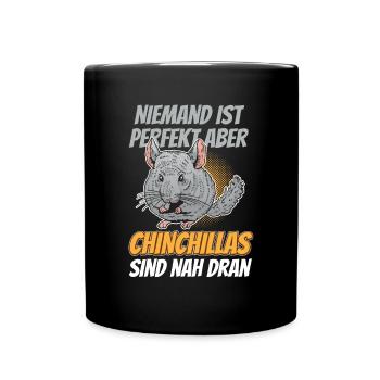 Chinchilla ist fast perfekt Wollmaus - Tasse einfarbig - Schwarz - Vorne
