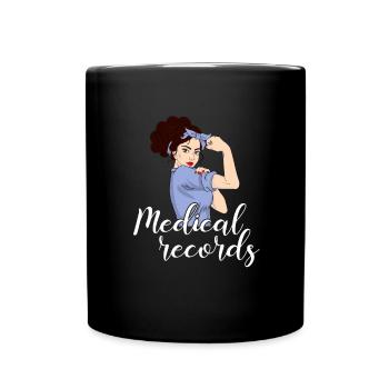 Medical Records girl, Appreciation Medical Records - Tasse einfarbig - Schwarz - Vorne